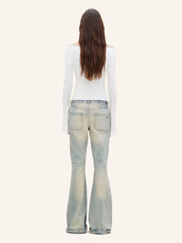 Contrast boat line Top - White & Sand