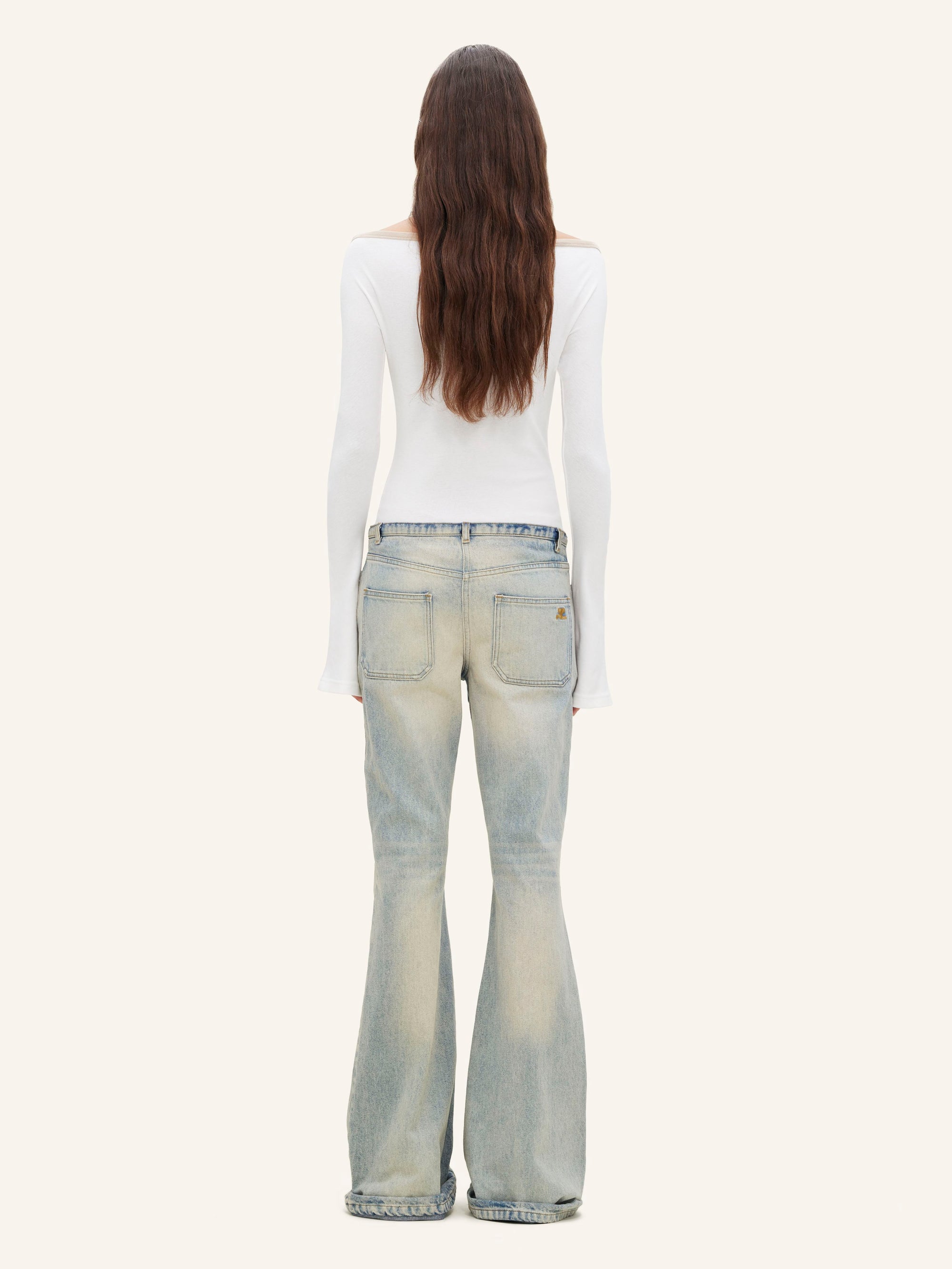 Contrast boat line Top - White & Sand