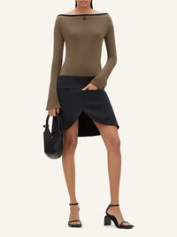 Contrast boat line Top - Green & Black