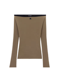 Contrast boat line Top - Green & Black