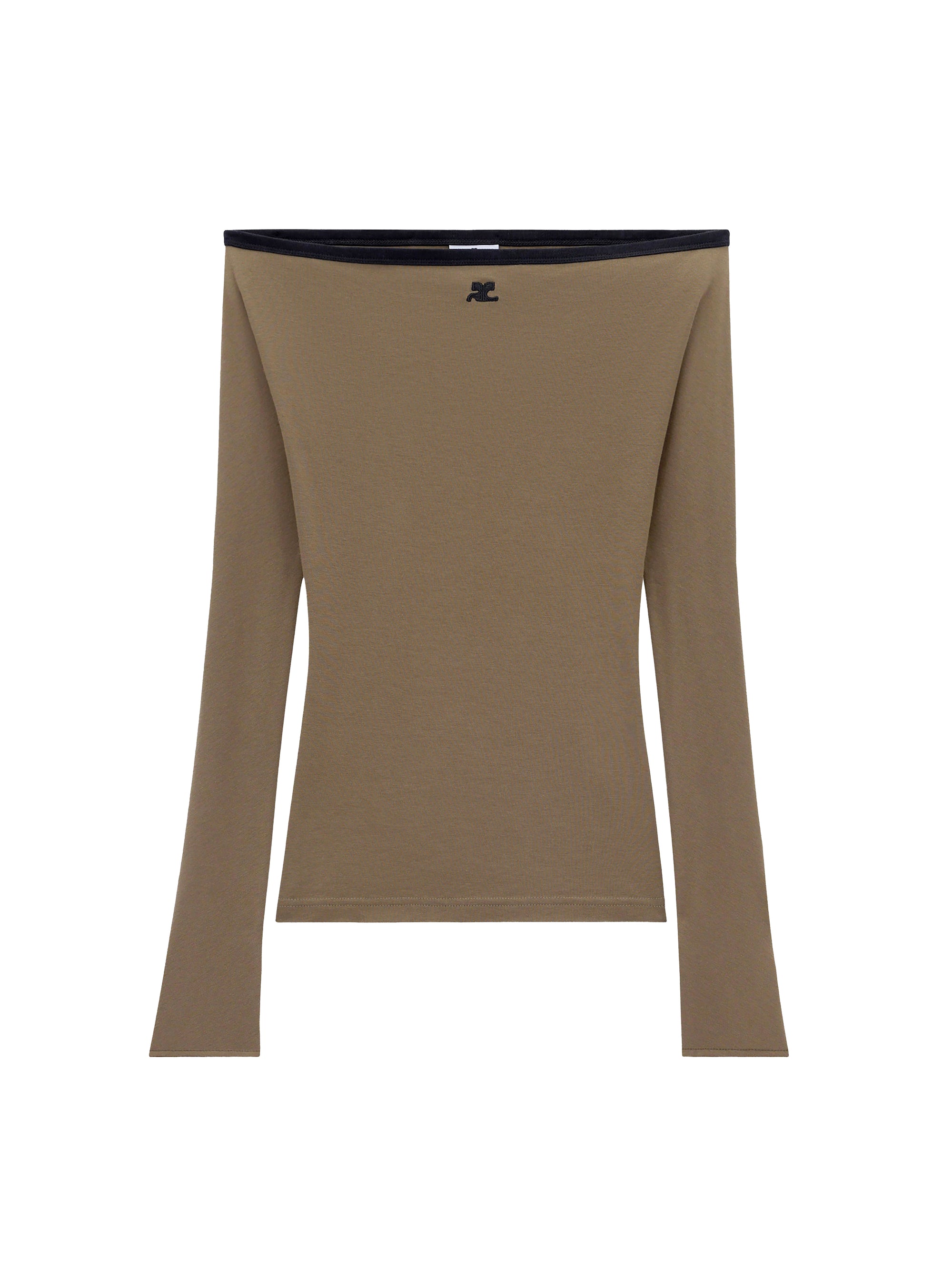 Contrast boat line Top - Green & Black