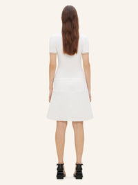Contrast v neck T-Shirt - White & Sand
