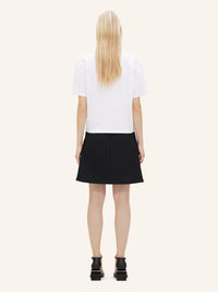Cropped V-neck Tshirt - Heritage White