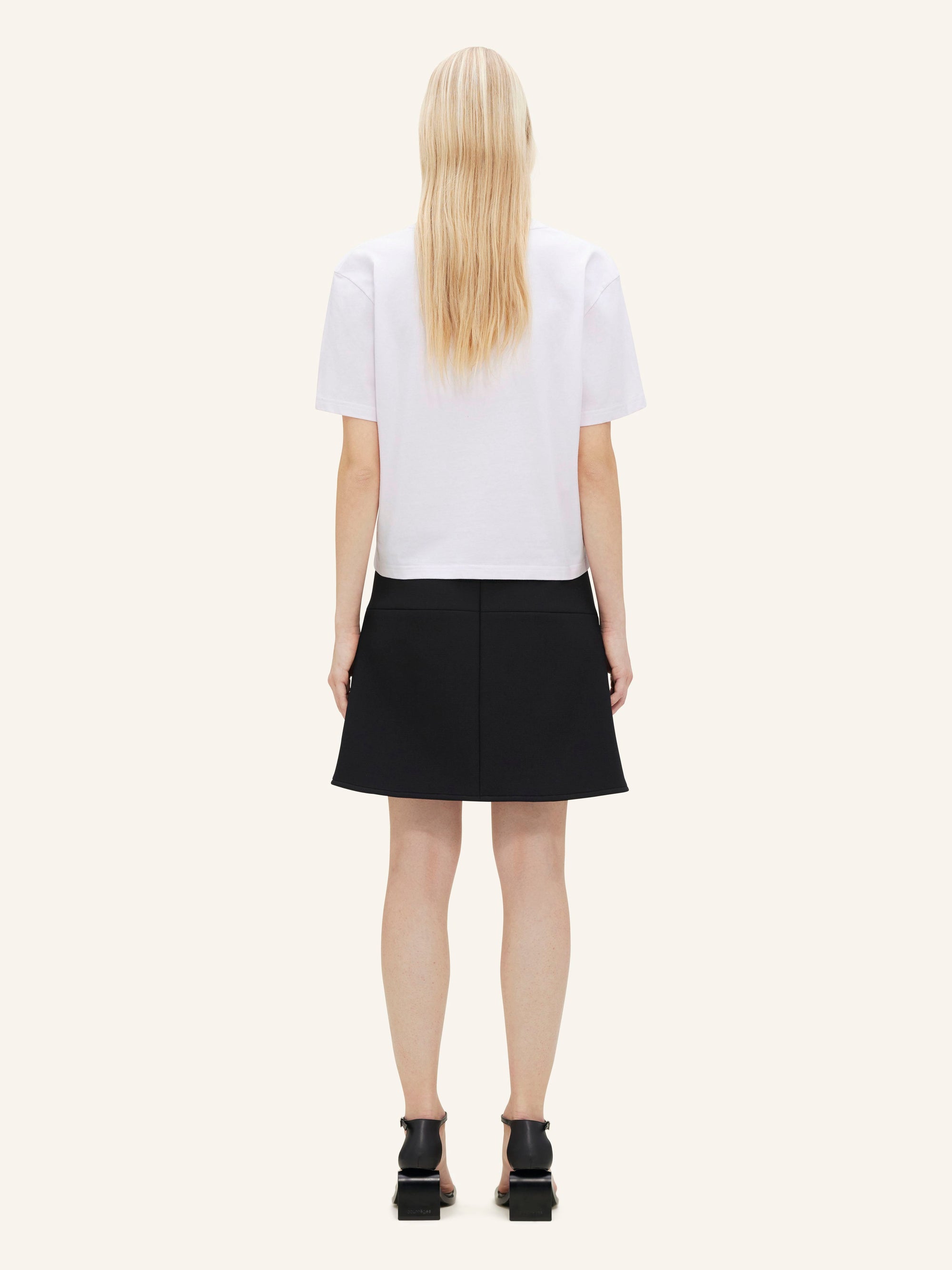 V neck cropped T-Shirt - Mist