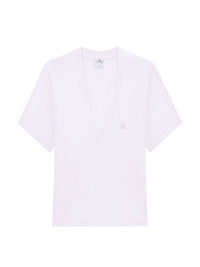 V neck cropped T-Shirt - Mist