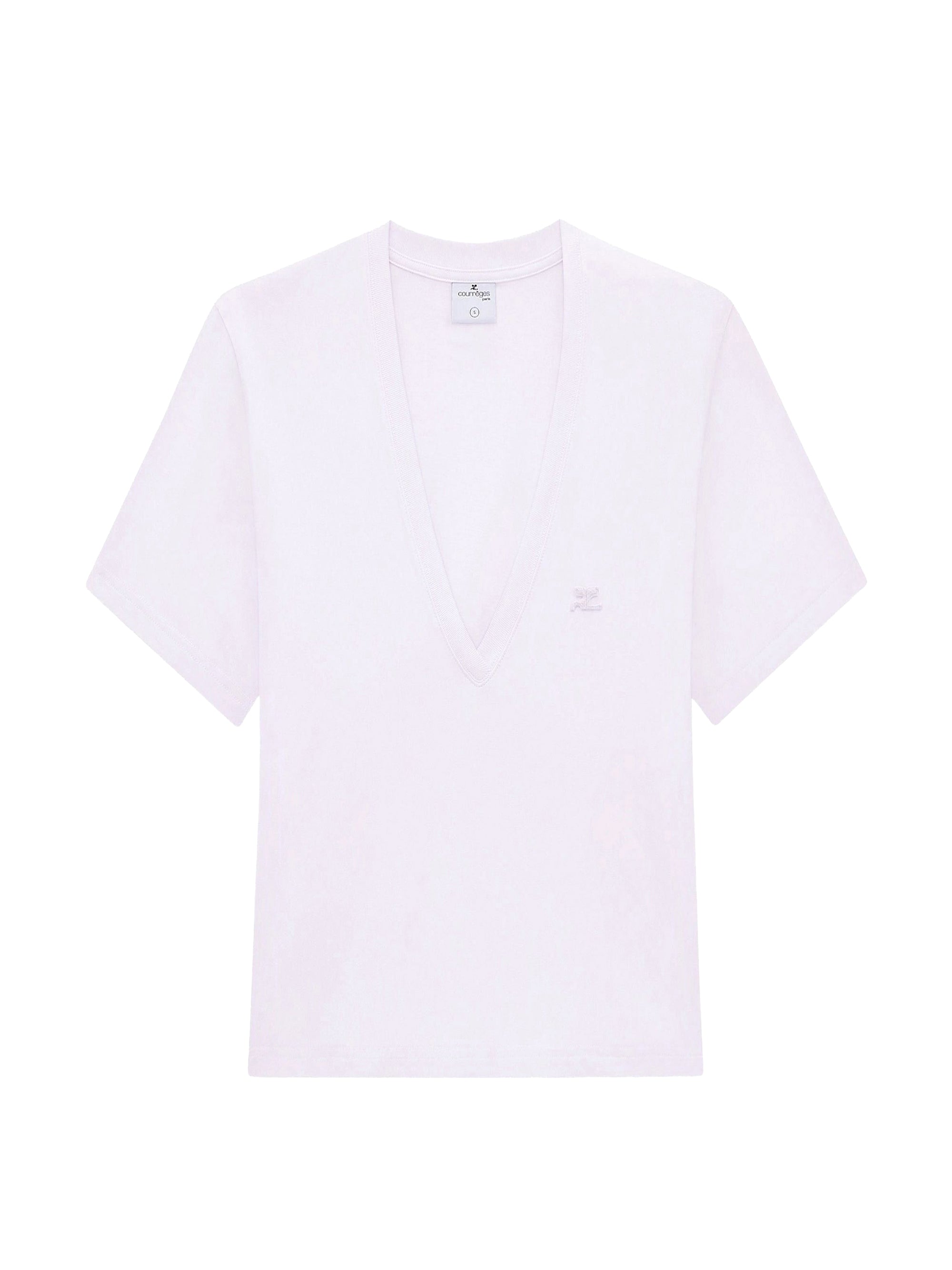 V neck cropped T-Shirt - Mist