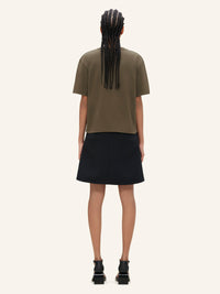 V neck cropped T-Shirt - Camouflage Green