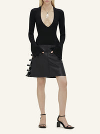 Multi sangle leather mini Skirt - Black