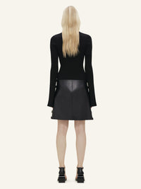 Multi sangle leather mini Skirt - Black