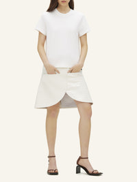 Ellipse croco stamped mini Skirt - White