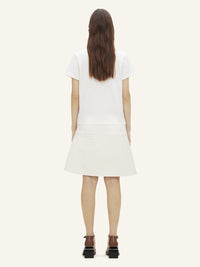 Ellipse croco stamped leather mini Skirt - Heritage White