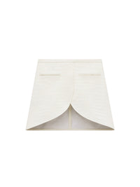 Ellipse croco stamped leather mini Skirt - Heritage White