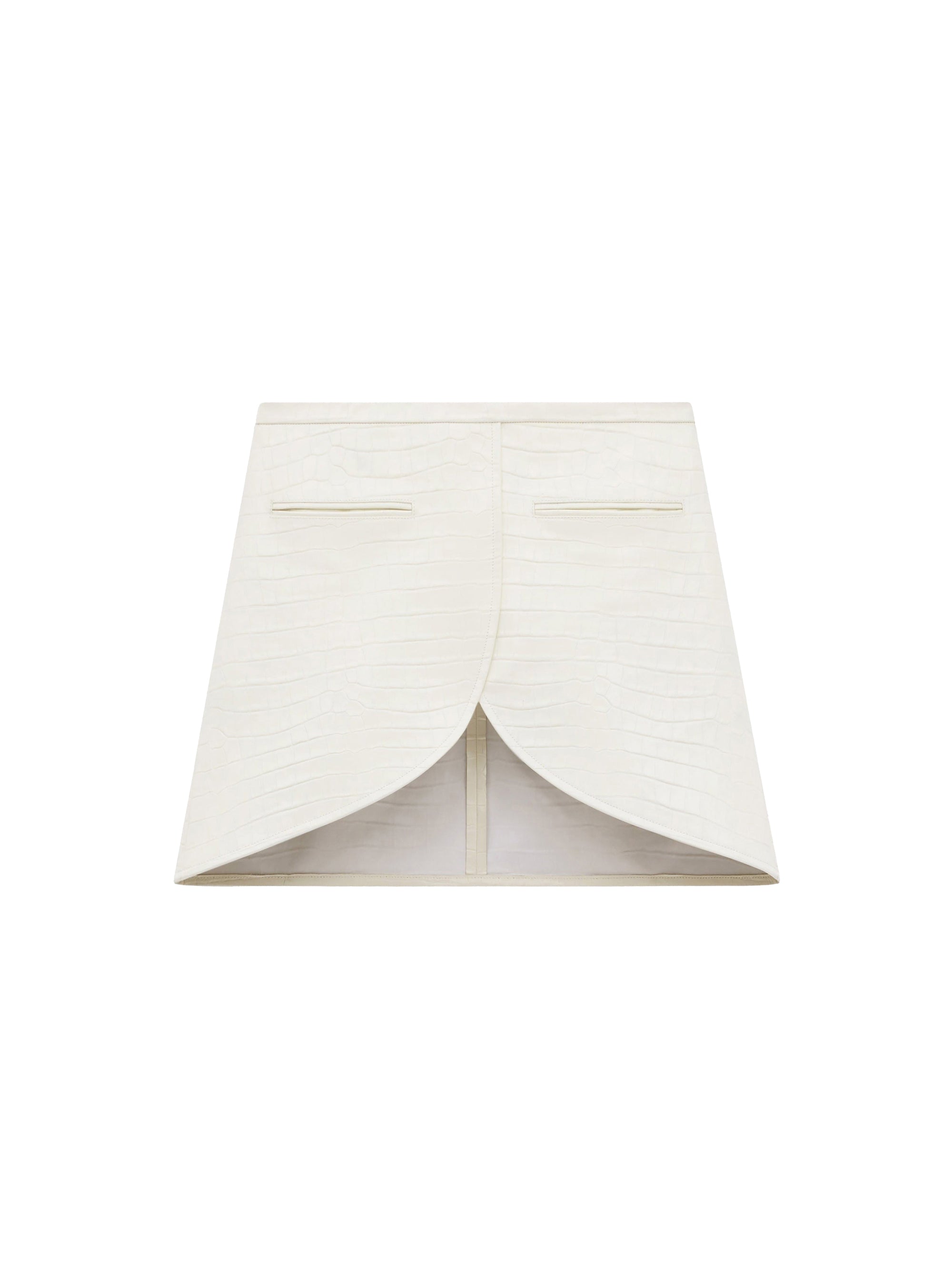 Ellipse croco stamped leather mini Skirt - Heritage White