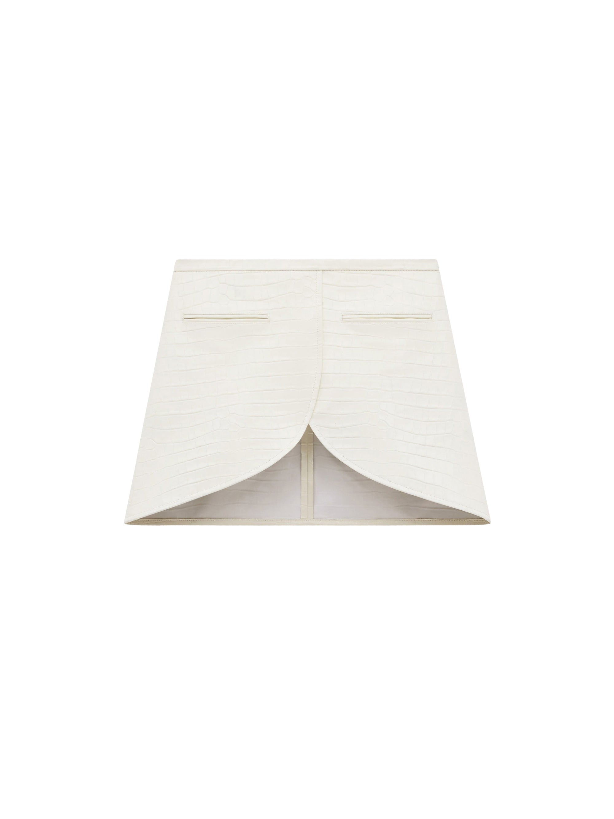 Ellipse croco stamped mini Skirt - White
