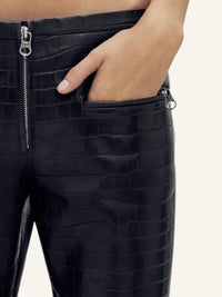 Ellipse croco stamped bootcut Pant - Black