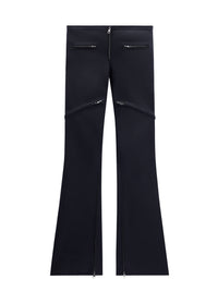 Ellipse zipped leather bootcut Pant - Black