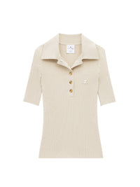 Signature rib knit Polo - Sand