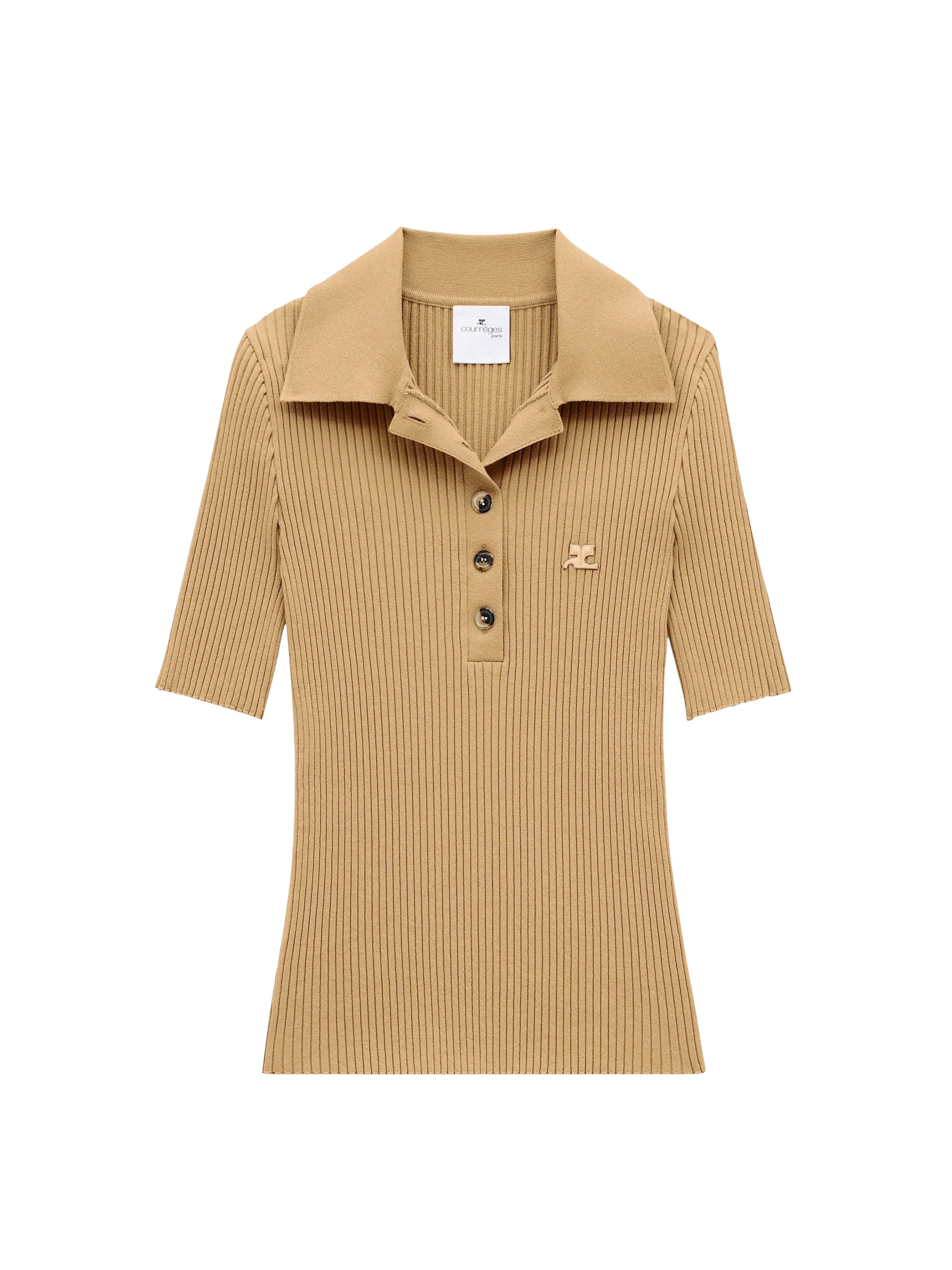 Signature rib knit Polo - Toffee