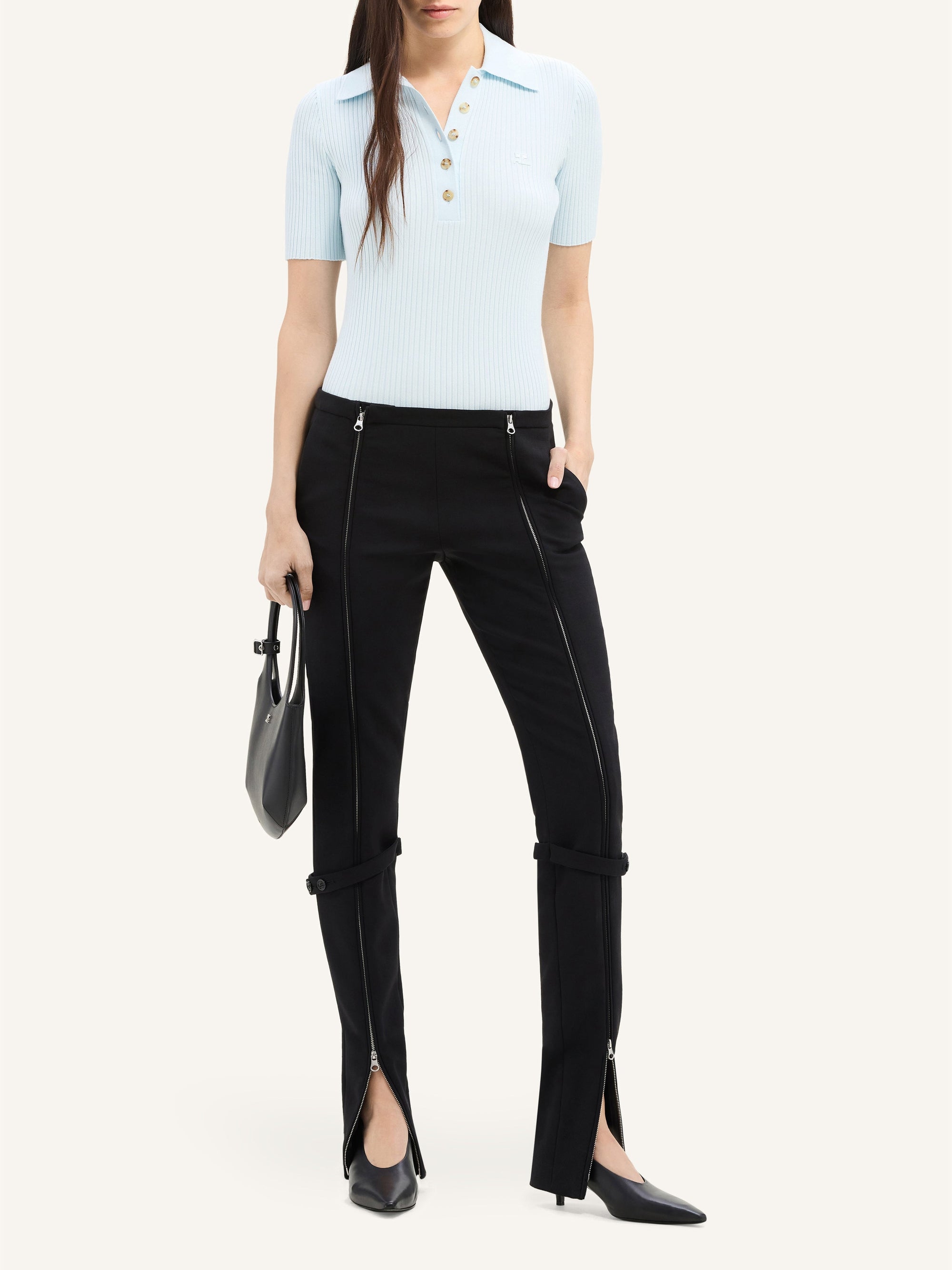 Signature rib knit Polo - Iceberg