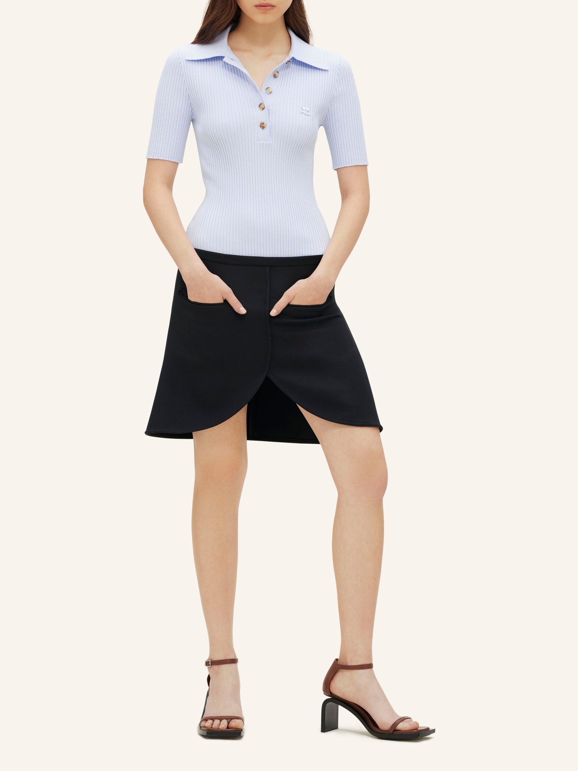 Signature rib knit Polo - Ether