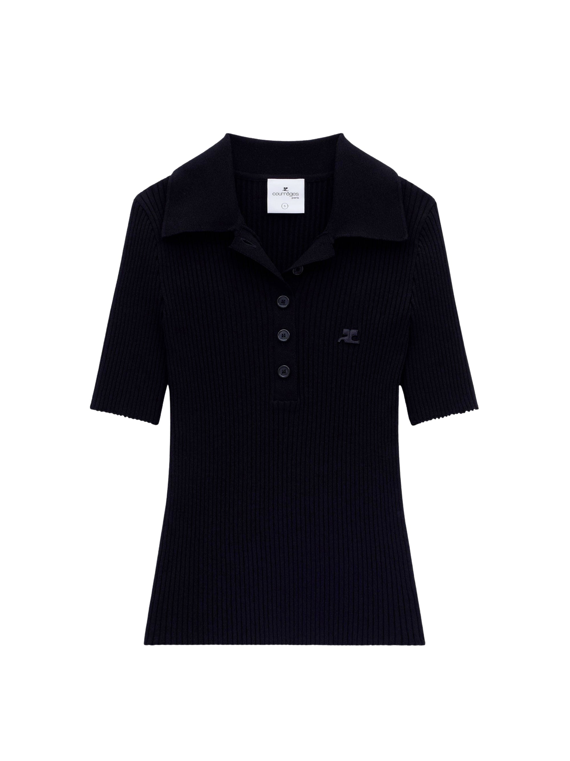 Signature rib knit Polo - Black