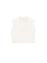 Varsity cotton Vest - Ecru