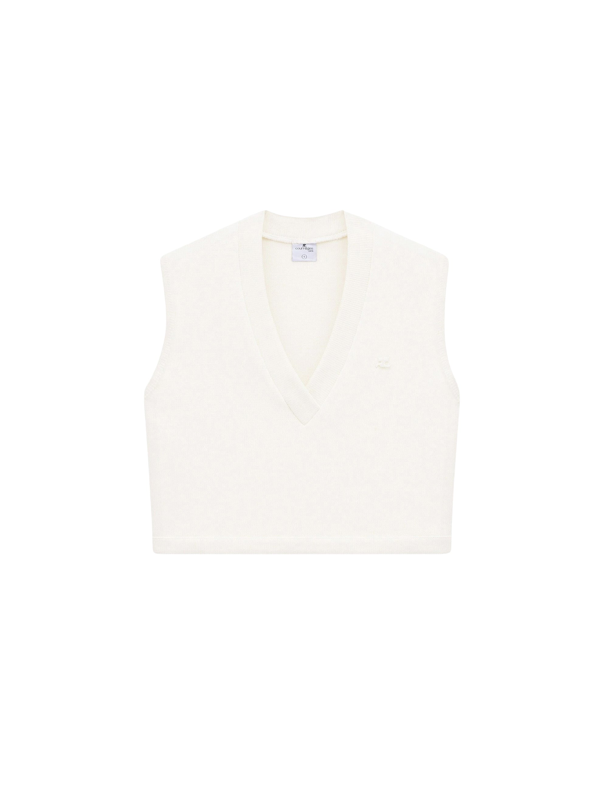 Varsity cotton Vest - Ecru