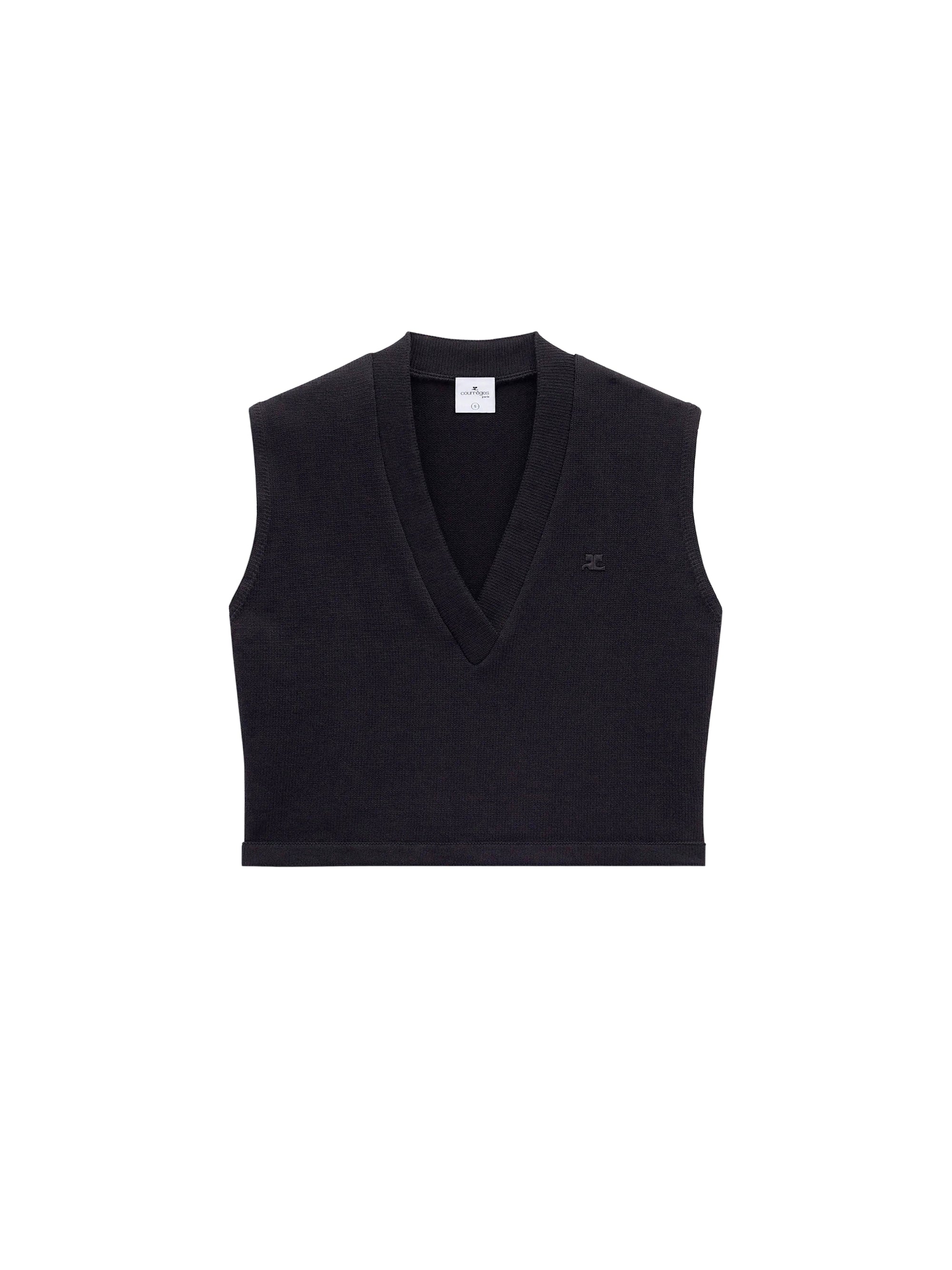 Varsity cotton Vest - Black