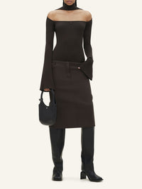 Hyperbole ls rib knit Sweater - Mud Brown