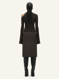 Hyperbole ls rib knit Sweater - Brown