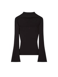 Hyperbole ls rib knit Sweater - Brown