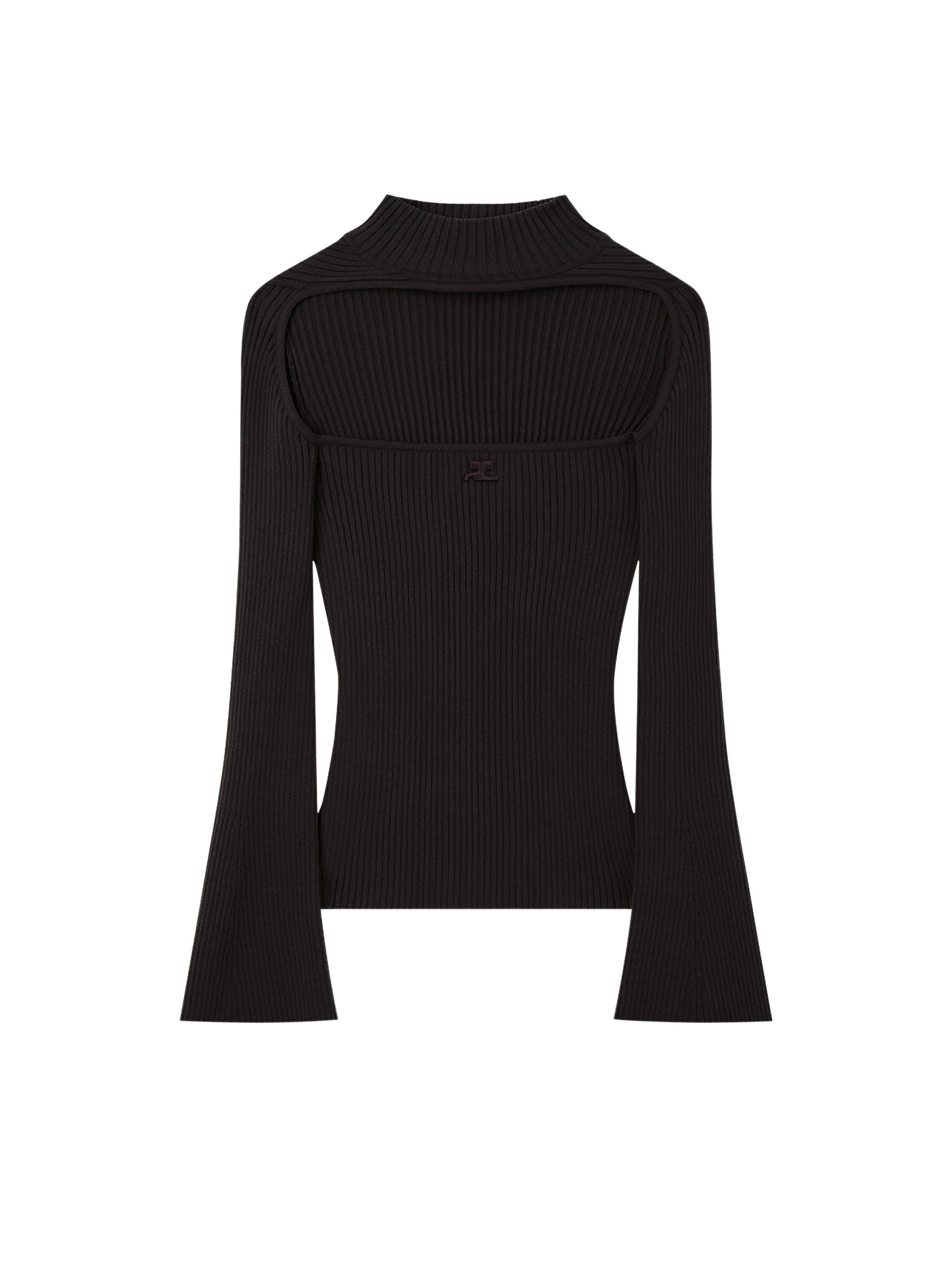 Hyperbole ls rib knit Sweater - Brown