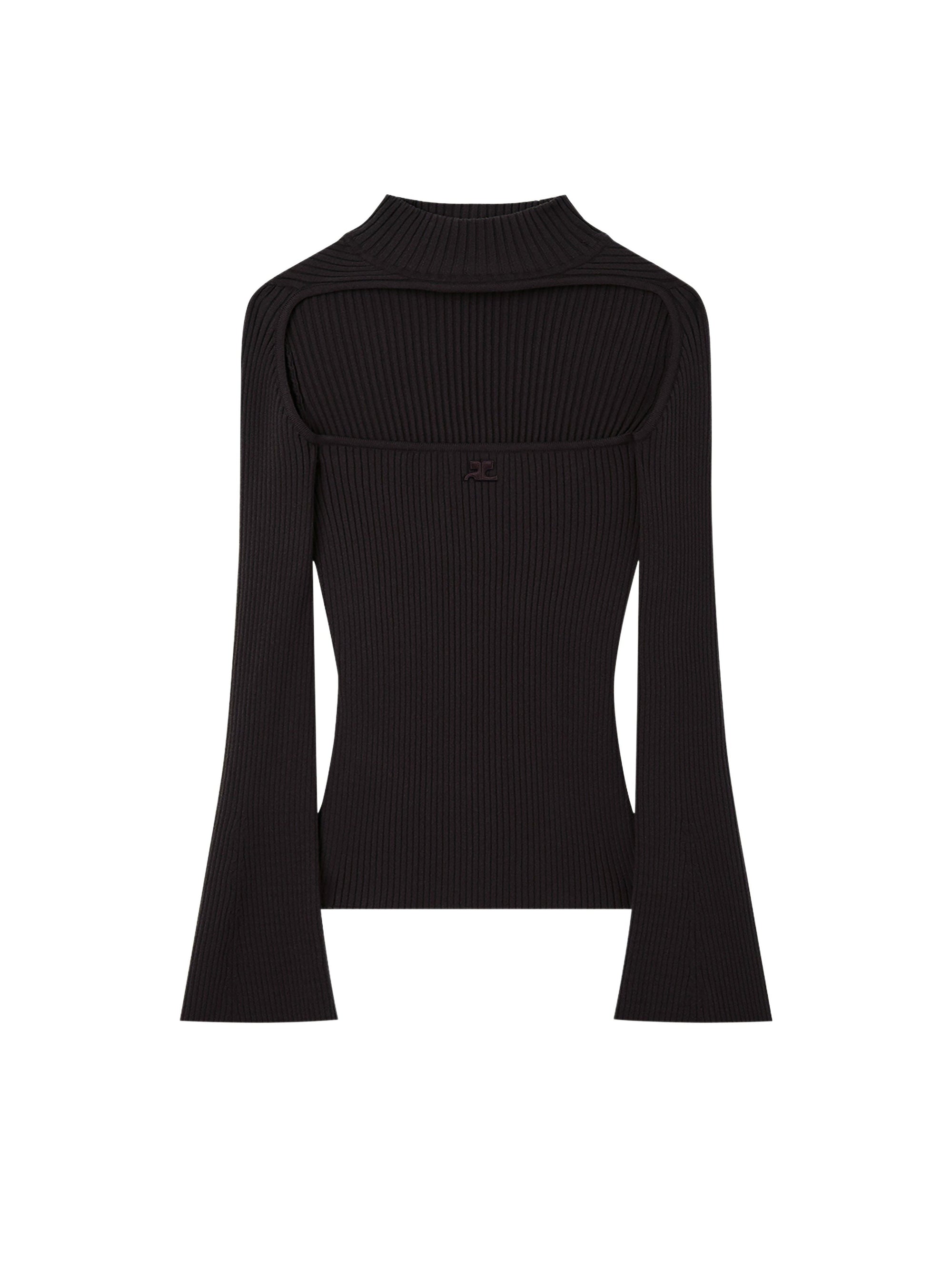 Hyperbole ls rib knit Sweater - Mud Brown