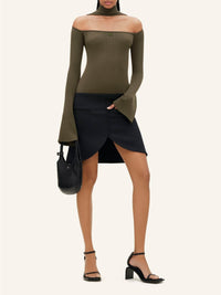 Hyperbole ls rib knit Sweater - Camouflage Green