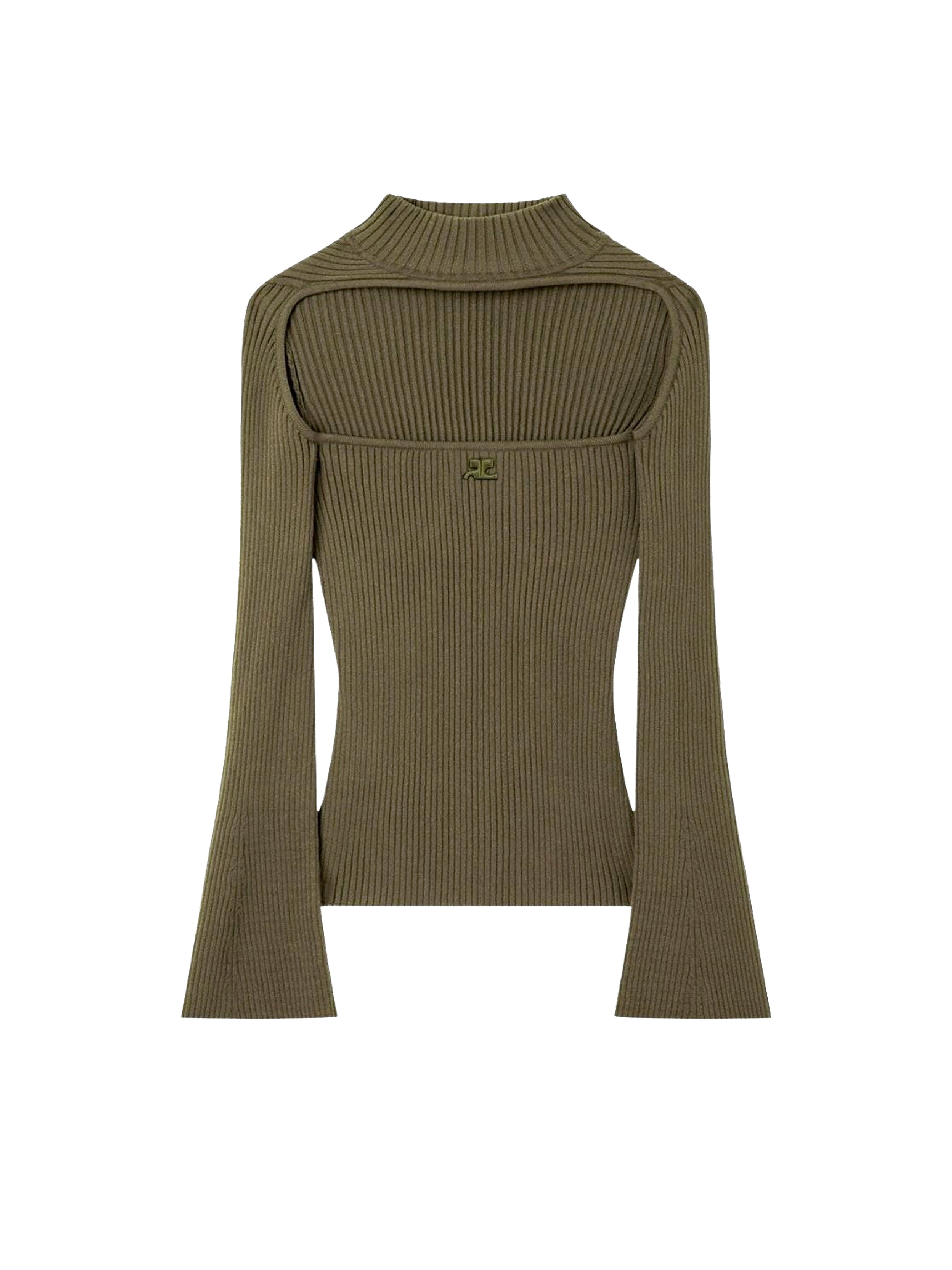 Hyperbole ls rib knit Sweater - Camouflage Green
