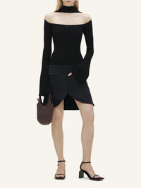 Hyperbole ls rib knit Sweater - Black