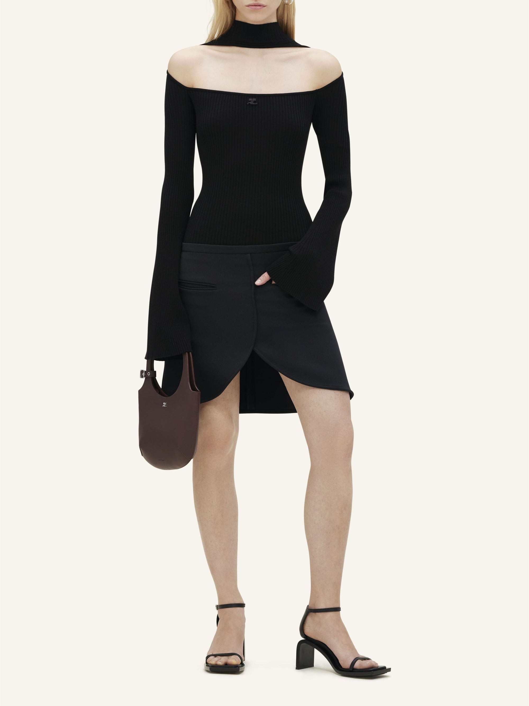 Hyperbole ls rib knit Sweater - Black