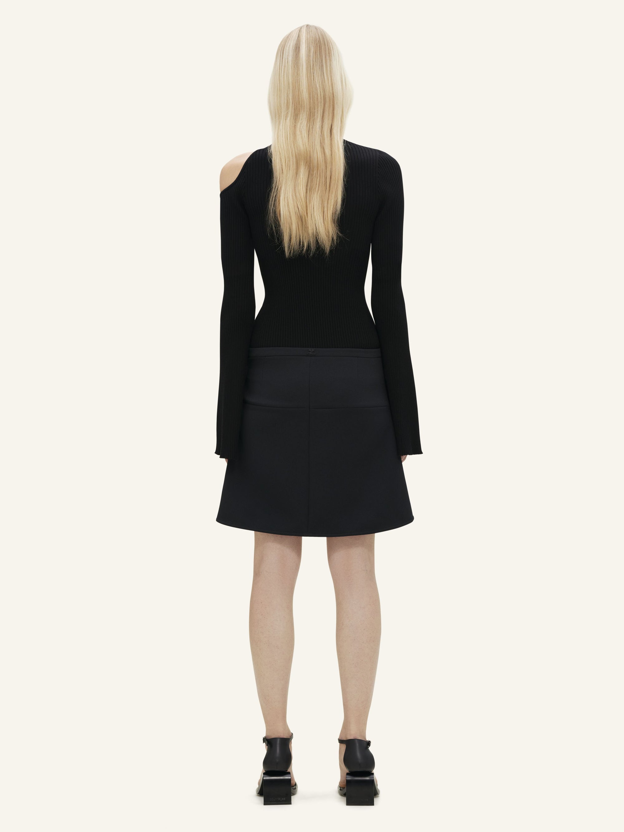 Hyperbole ls rib knit Sweater - Black