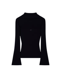Hyperbole ls rib knit Sweater - Black