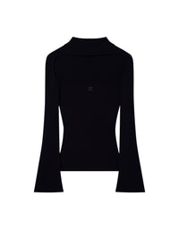 Hyperbole ls rib knit Sweater - Black