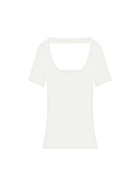 Hyperbole ss rib knit Sweater - Heritage White