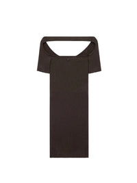 Hyperbole rib knit mini Dress - Mud Brown