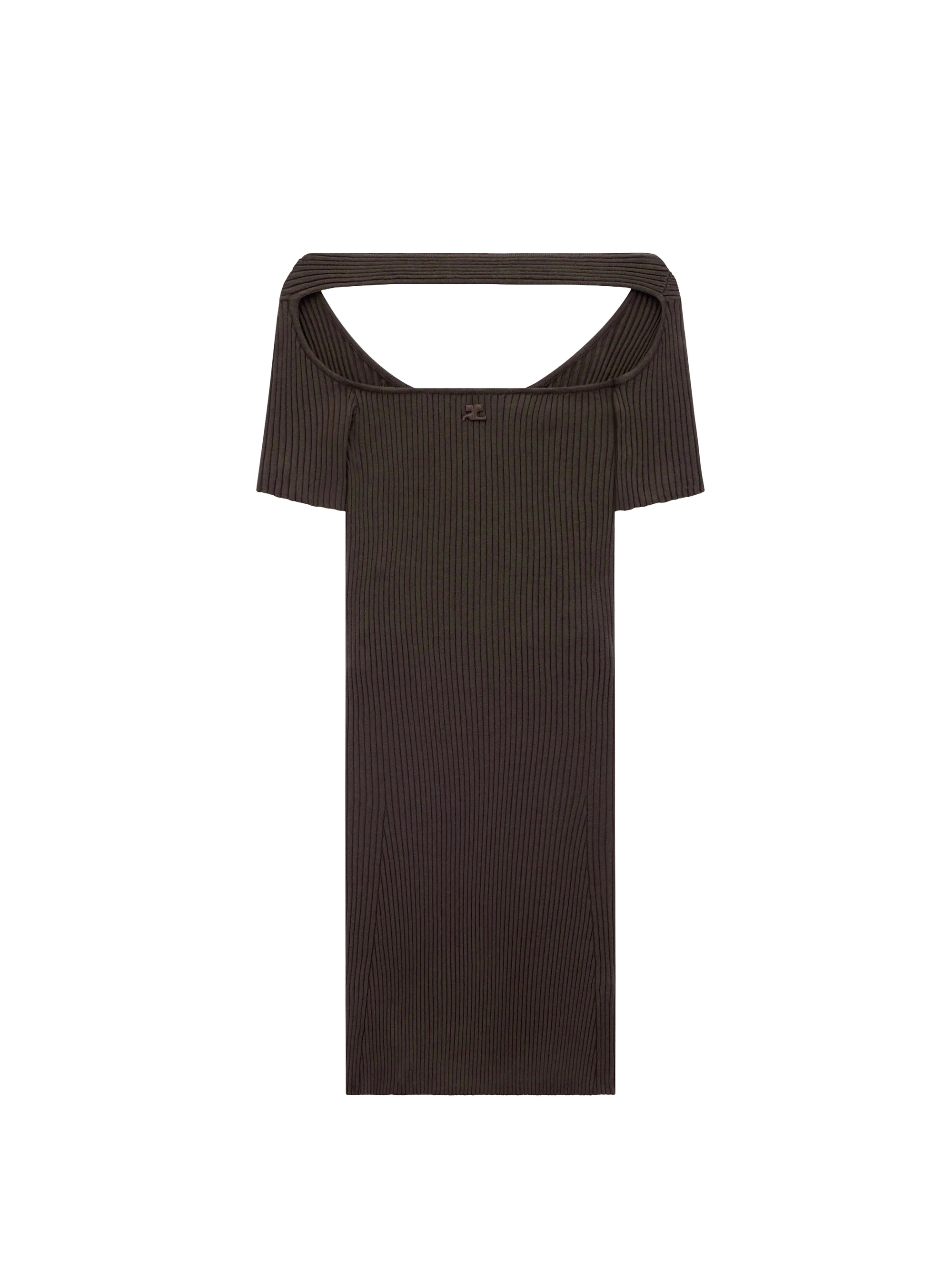 Hyperbole rib knit mini Dress - Mud Brown