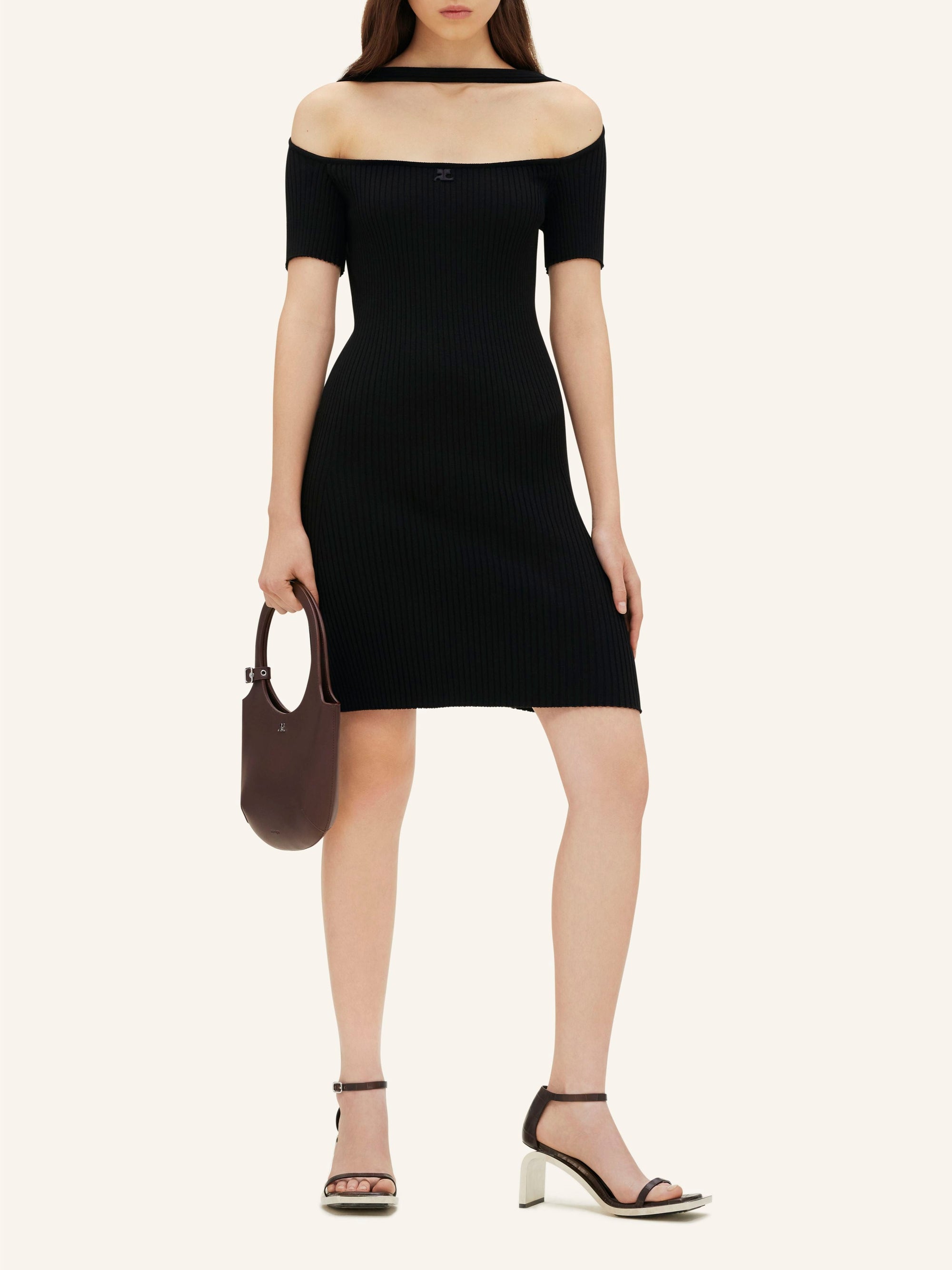 Hyperbole rib knit mini Dress - Black