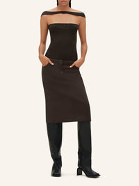 Hyperbole rib knit Top - Mud Brown