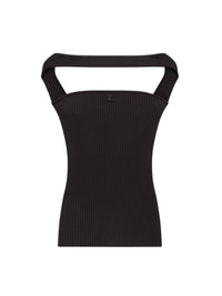 Hyperbole rib knit Top - Mud Brown