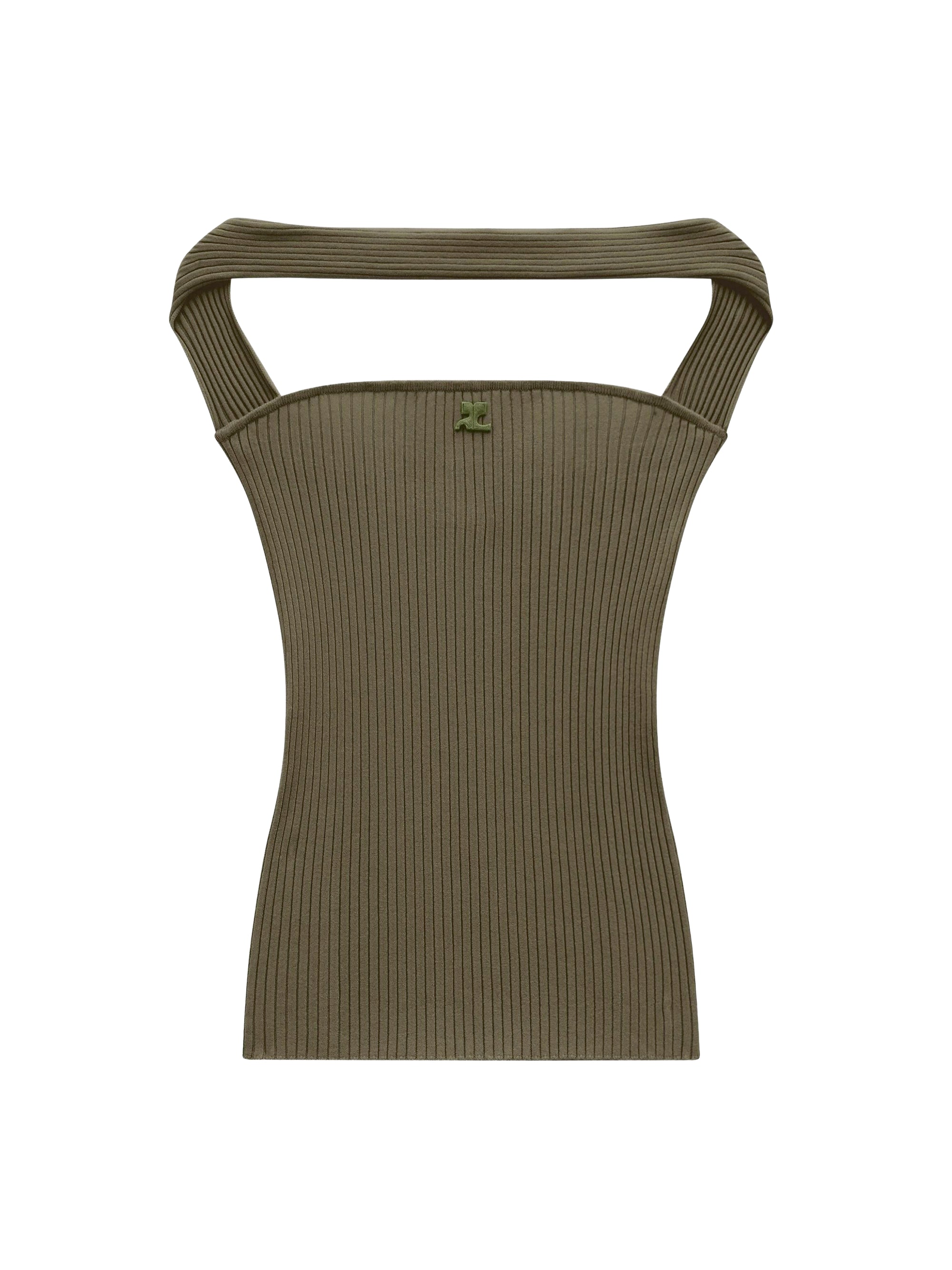 Hyperbole rib knit Top - Camouflage Green