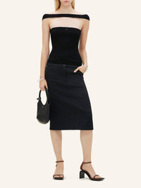 Hyperbole rib knit Top - Black