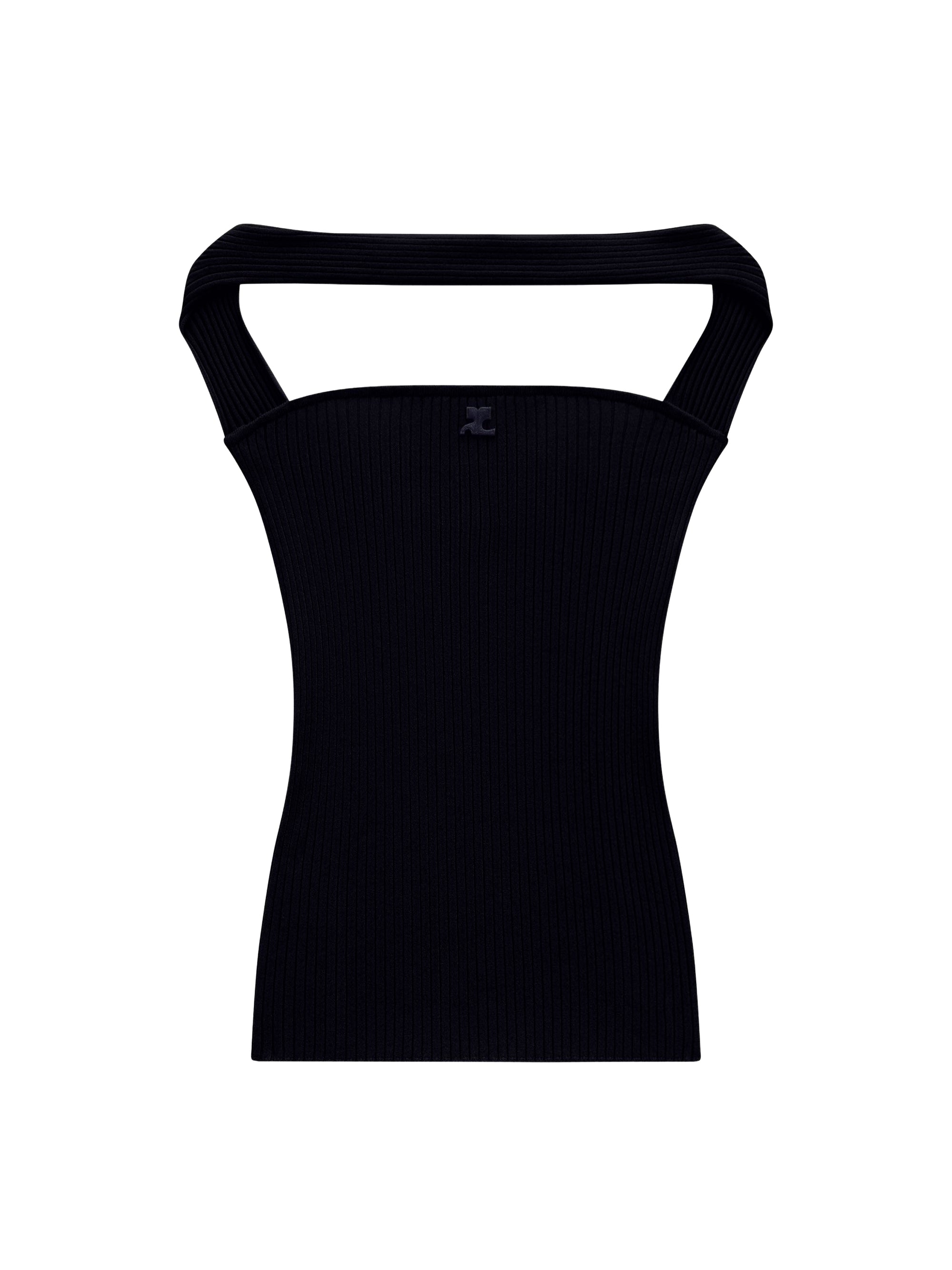 Hyperbole rib knit Top - Black