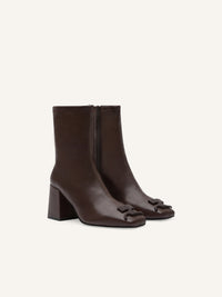 Reedition stretch leather effect ankle Boots - Bark